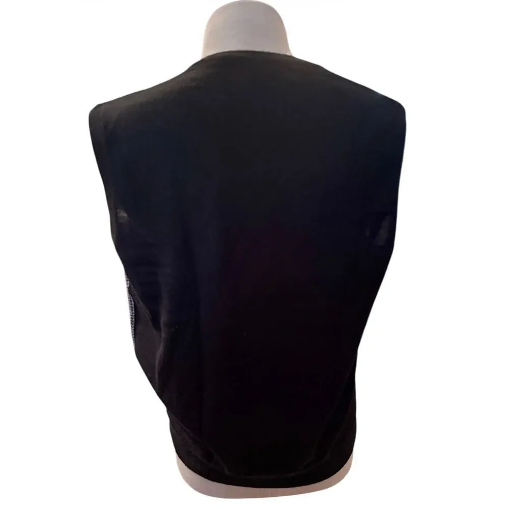 Sette Ponti Men’s Merino Wool Pullover Vest Large V-Neck Houndstooth - Picture 5 of 7